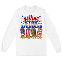 White getting star spangled hammered Long Sleeve Tee - NancyCooperArtShop