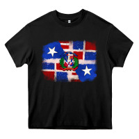 Black dominican and puerto rico flag Heavy Core Tee - texasbilliewilder