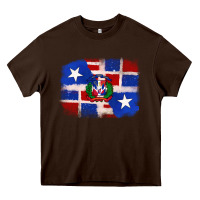 Chocolate Brown dominican and puerto rico flag Heavy Core Tee - texasbilliewilder