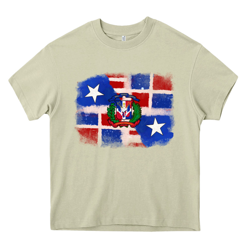 Dominican And Puerto Rico Flag Heavy Core Tee by texasbilliewilder | Teevron