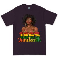 Plum 1865 juneteenth with afro black woman Premium Tee - texasbilliewilder
