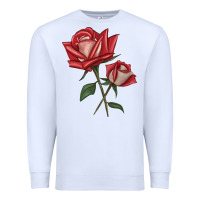 White Love Rose Premium Sweatshirt - LillyAllenDesigns