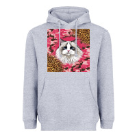 Heather Grey ragdoll cat Heavyweight Hoodie - LillyAllenDesigns