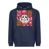Navy ragdoll cat Heavyweight Hoodie - LillyAllenDesigns