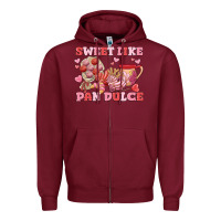 Burgundy sweet like pan dulce Zipper Hoodie - MaliasSmallBusiness