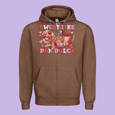 Sweet Like Pan Dulce Zipper Hoodie Designed By Maliassmallbusiness