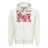 Oatmeal Heather sweet like pan dulce Zipper Hoodie - MaliasSmallBusiness