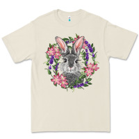 Bone Easter Bunny With Floral Wreath Premium Tee - RanaPortraitStore
