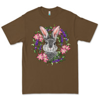 Cacao Easter Bunny With Floral Wreath Premium Tee - RanaPortraitStore