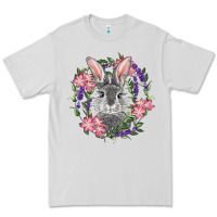 Dove Grey Easter Bunny With Floral Wreath Premium Tee - RanaPortraitStore