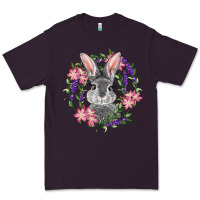 Plum Easter Bunny With Floral Wreath Premium Tee - RanaPortraitStore