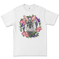 White Easter Bunny With Floral Wreath Premium Tee - RanaPortraitStore