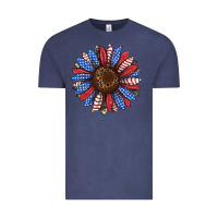 Vintage Denim usa flag camouflage sunflower Vintage Tee - JahusDesignShop