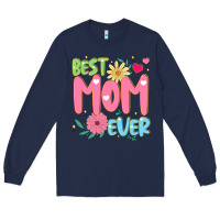Navy best mom ever Long Sleeve Tee - JahusDesignShop