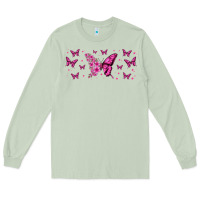 Matcha floral breast cancer butterfly Long Sleeve Tee - Jasminsmagicworld