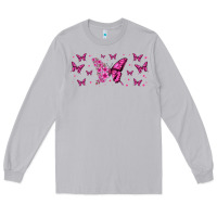 Moon Dust floral breast cancer butterfly Long Sleeve Tee - Jasminsmagicworld