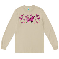 Mushroom floral breast cancer butterfly Long Sleeve Tee - Jasminsmagicworld