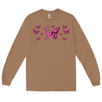 Toasted Coconut floral breast cancer butterfly Long Sleeve Tee - Jasminsmagicworld