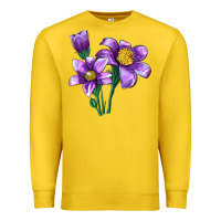 Lemon Pasque Flower Illustrations Premium Sweatshirt - LillyAllenDesigns