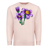 Pale Pink Pasque Flower Illustrations Premium Sweatshirt - LillyAllenDesigns
