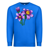 True Royal Pasque Flower Illustrations Premium Sweatshirt - LillyAllenDesigns