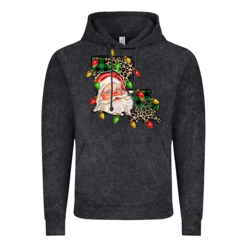 Louisiana Map Christmas Santa Vintage Hoodie by FaDigitalArtStudio | Teevron