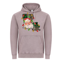 Vintage Zinc Louisiana map christmas santa Vintage Hoodie - FaDigitalArtStudio