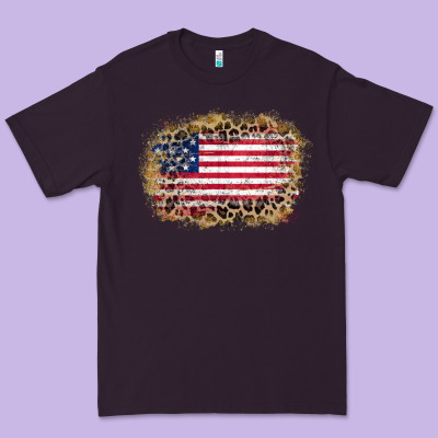 America Leopard Glitter Flag Premium Tee Designed By Zillion Design Studio