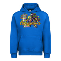 Cobalt louisiana leopard mardi gras 12 inches 300 dpi Urban Hoodie - CowGirlArtShop