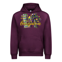 Mauve Wine louisiana leopard mardi gras 12 inches 300 dpi Urban Hoodie - CowGirlArtShop