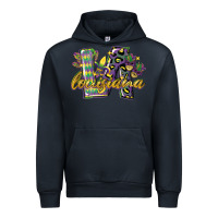 Navy louisiana leopard mardi gras 12 inches 300 dpi Urban Hoodie - CowGirlArtShop