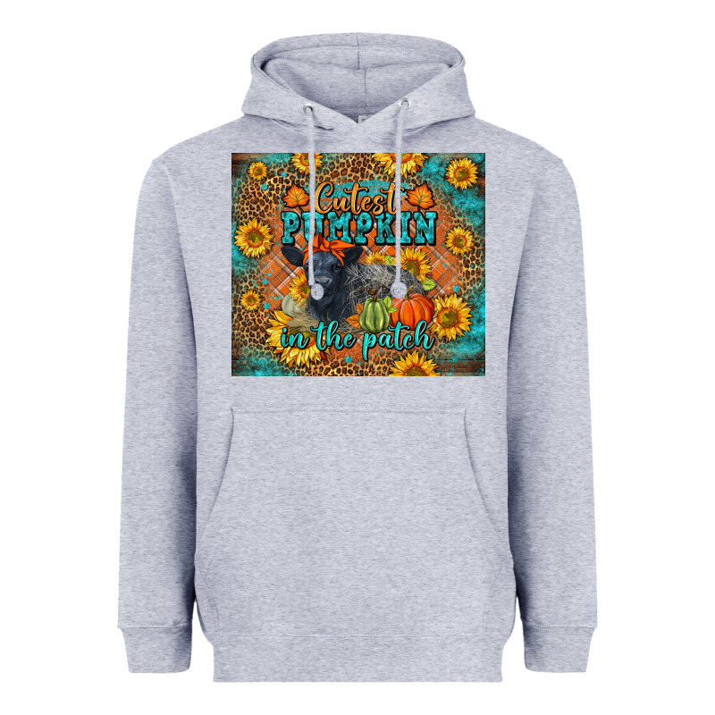Fall Cutest Pumpkin In The Patch Cute Cow Tumbler Heavyweight Hoodie by LillyAllenDesigns | Teevron