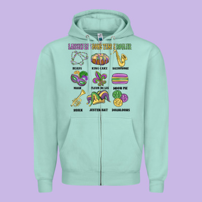 Laissez Les Bons Temps Rouler Zipper Hoodie Designed By Maliassmallbusiness