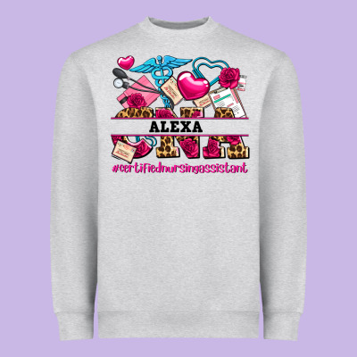 Costom Name Valentines Day Cna Certified Nursing Heavyweight Sweatshirt Designed By Adodesignshop