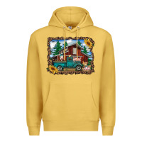 Antique Gold western barn with farm animals Premium Hoodie - RanaPortraitStore
