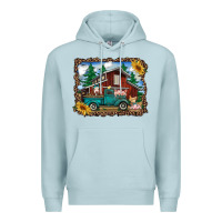 Blue Mist western barn with farm animals Premium Hoodie - RanaPortraitStore