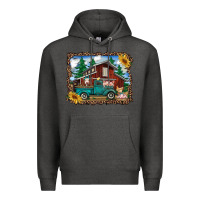 Charcoal Heather western barn with farm animals Premium Hoodie - RanaPortraitStore