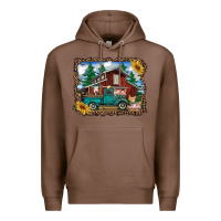 Chestnut western barn with farm animals Premium Hoodie - RanaPortraitStore