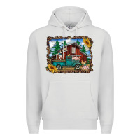 Dove Grey western barn with farm animals Premium Hoodie - RanaPortraitStore