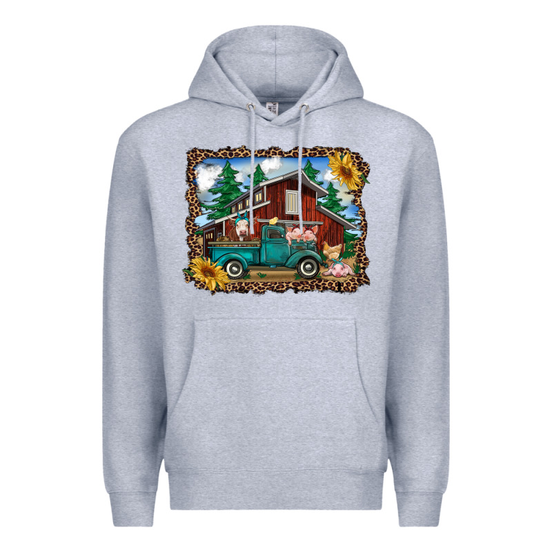 Western Barn With Farm Animals Premium Hoodie by RanaPortraitStore | Teevron
