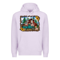 Lilac western barn with farm animals Premium Hoodie - RanaPortraitStore