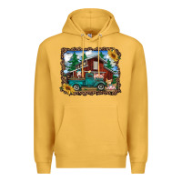 Mustard western barn with farm animals Premium Hoodie - RanaPortraitStore