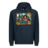 Navy western barn with farm animals Premium Hoodie - RanaPortraitStore