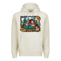 Oatmeal Heather western barn with farm animals Premium Hoodie - RanaPortraitStore