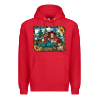 Red western barn with farm animals Premium Hoodie - RanaPortraitStore