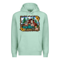 Seafoam western barn with farm animals Premium Hoodie - RanaPortraitStore