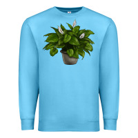 Ocean Blue Peace Lily Premium Sweatshirt - LillyAllenDesigns