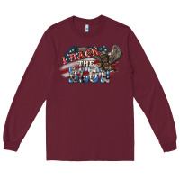 Burgundy i back the blue eagle Long Sleeve Tee - NancyCooperArtShop