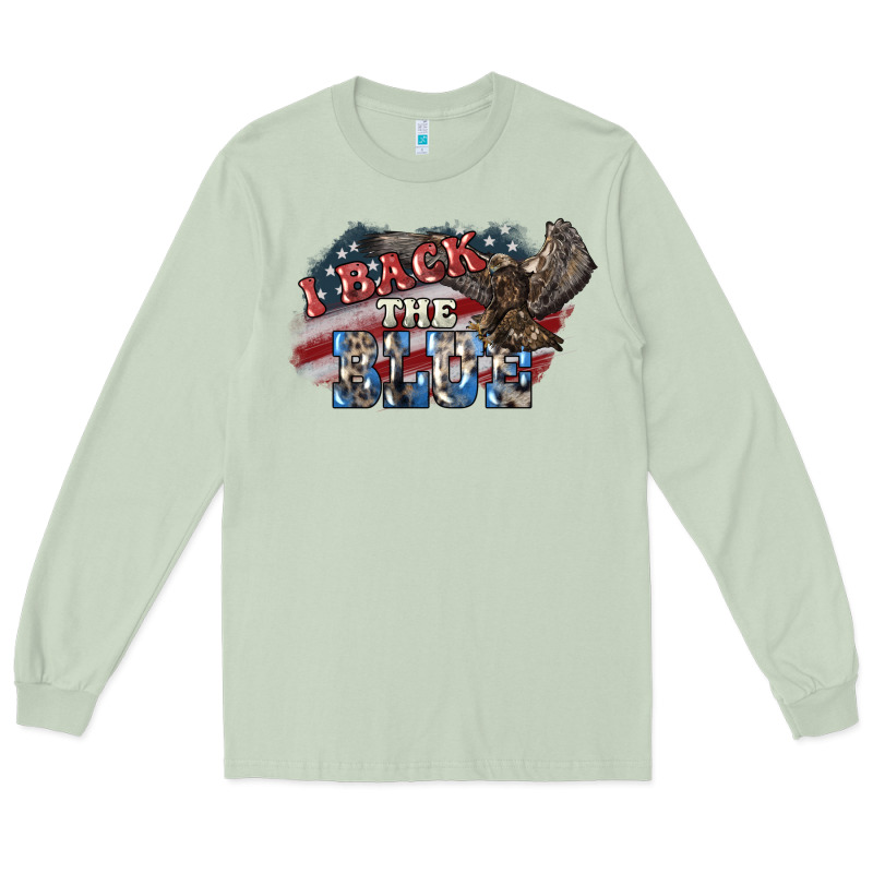 I Back The Blue Eagle Long Sleeve Tee by NancyCooperArtShop | Teevron