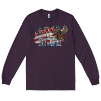 Plum i back the blue eagle Long Sleeve Tee - NancyCooperArtShop